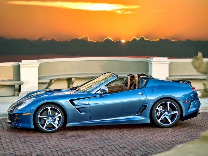 Blue Ferrari Superamerica 45 Convertible