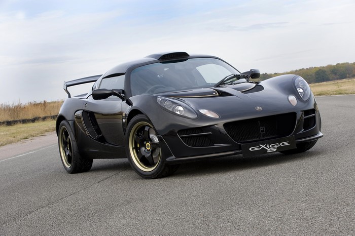 Black 2009 Lotus Exige S Type 72 on Asphalt