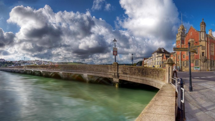 Bideford Bridge over River Torridge, England