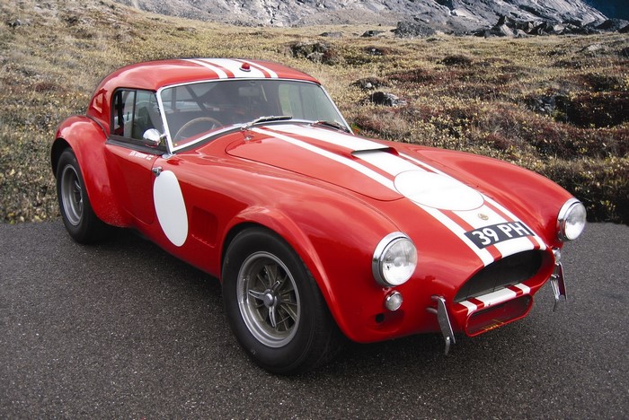 Red 1963 Le Mans Cobra car