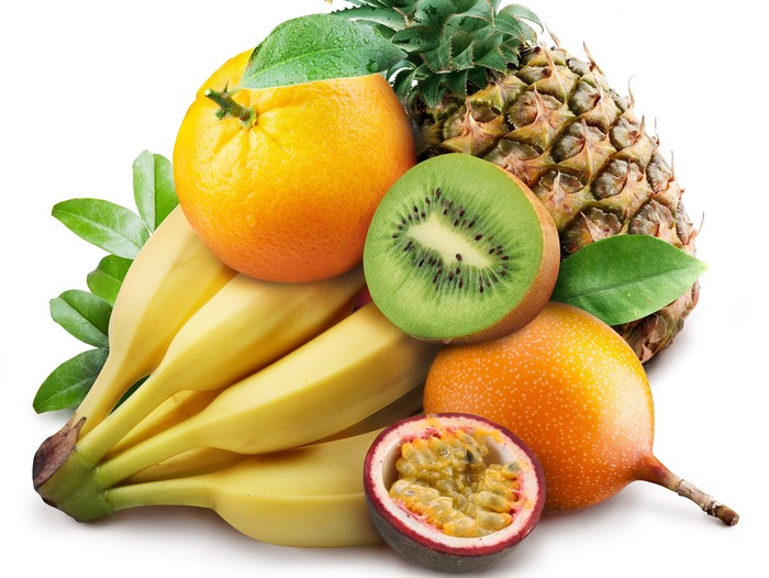 4K Fruit: Bananas, Kiwi, Pineapple, Orange, and Passion Fruit