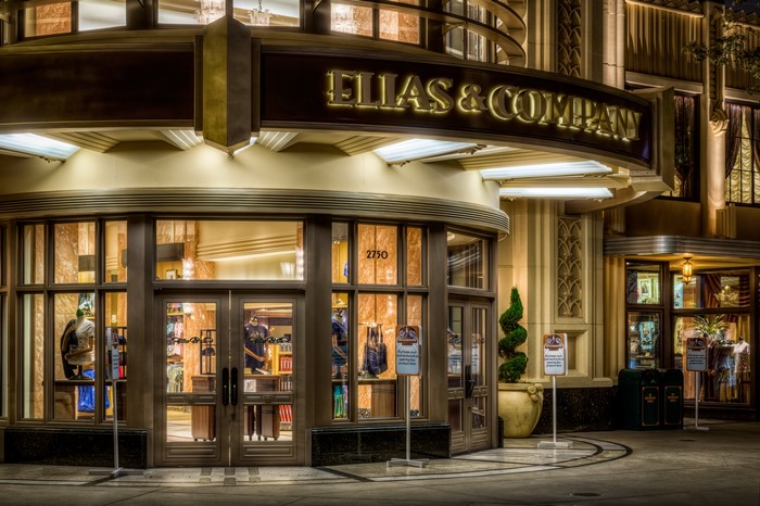 Elias & Company Storefront at Night