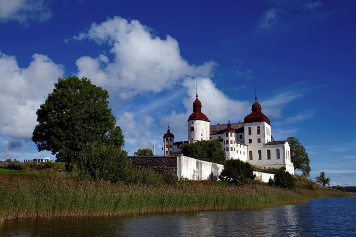 Läckö Castle, Sweden, on a sunny day with clouds