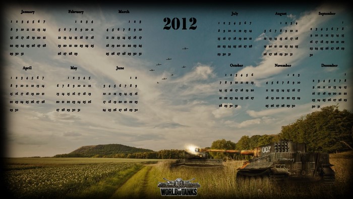 2012 World of Tanks Calendar Wallpaper