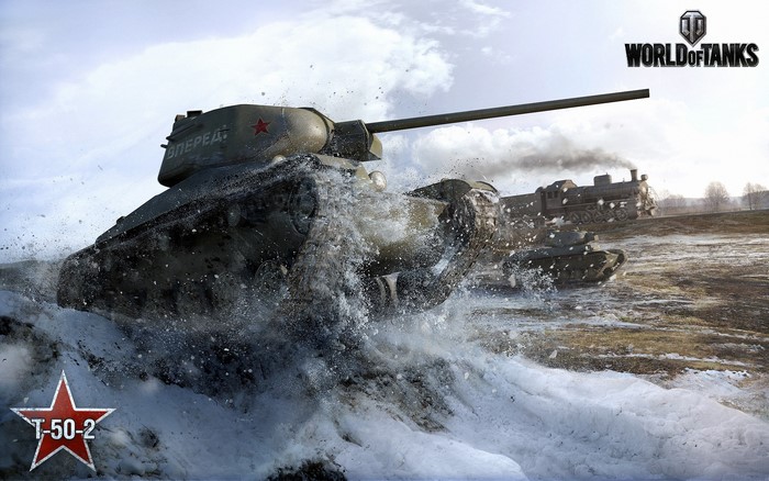 World of Tanks T-50-2 Tank in Snow