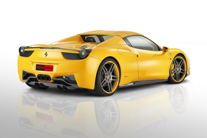 Yellow Novitec Rosso Ferrari 458 Italia Spider Back View