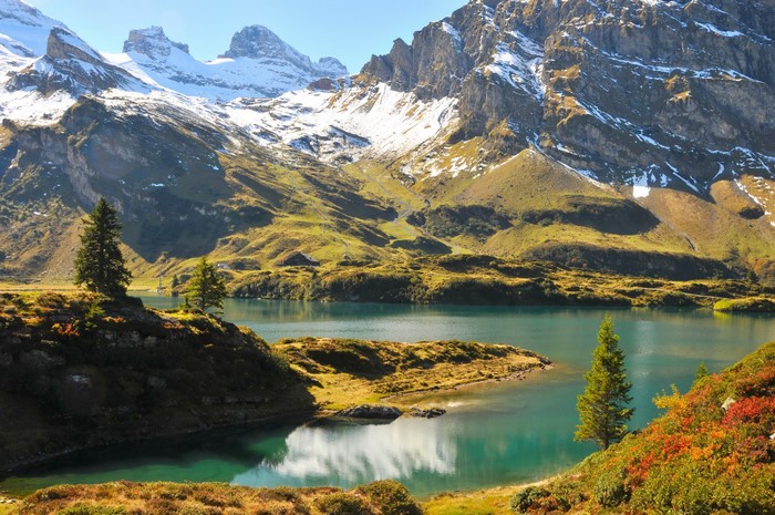 Mountains and Lake Scenery in Switzerland