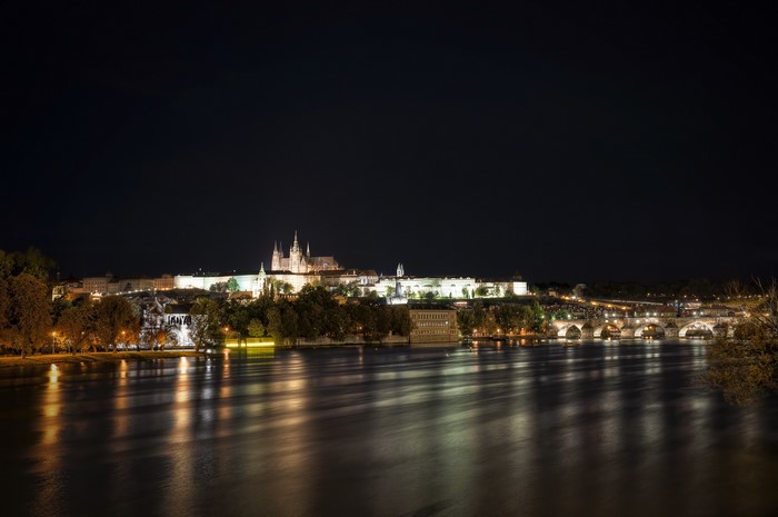 Prague Castle and Charles Bridge at Night