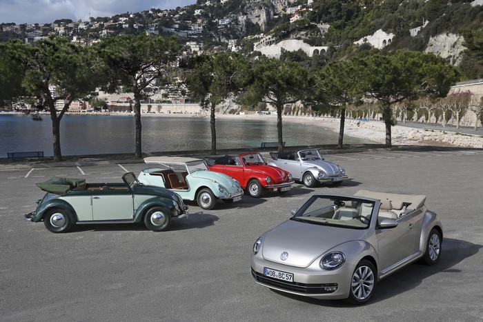Volkswagen Beetle Cabriolets from different eras