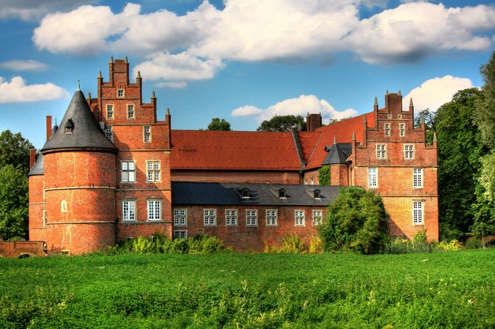 Herten Castle made of bricks in Germany