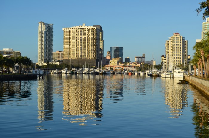 Skyline and boats in St. Petersburg, Florida