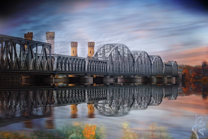 Tczew Bridge over Vistula River in Poland