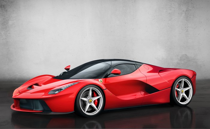 Red 2013 Ferrari LaFerrari Side View