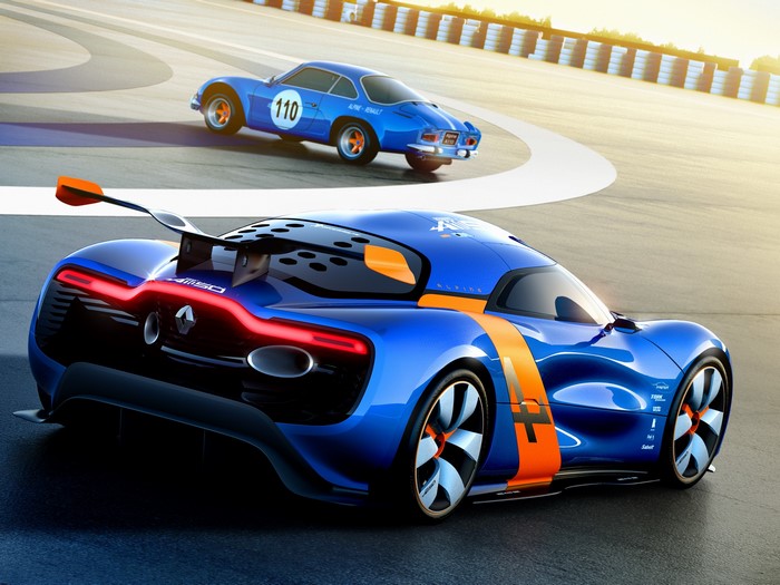 Renault Alpine A110-50 concept car on a race track