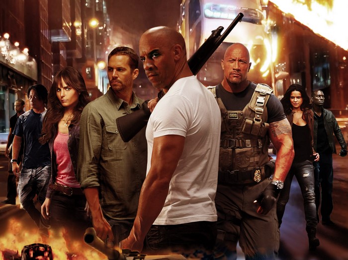 Vin Diesel and cast from Fast & Furious