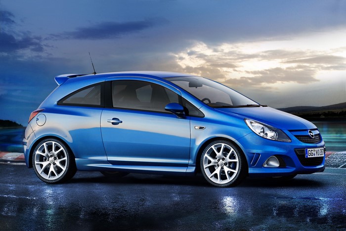 Blue 2007 Opel Corsa OPC side view