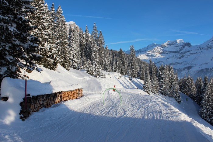 Winter scene in Uri Spiringen, Switzerland