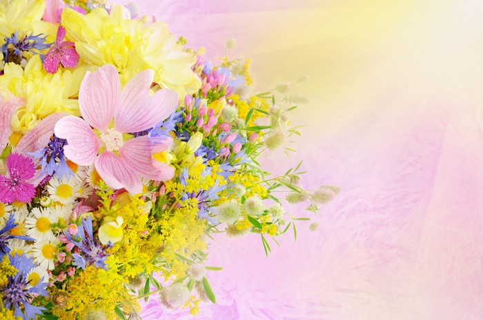 Bouquets with water drops