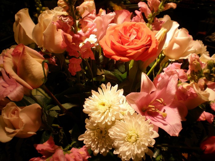 Bouquet of Roses, Lilies, and Chrysanthemums