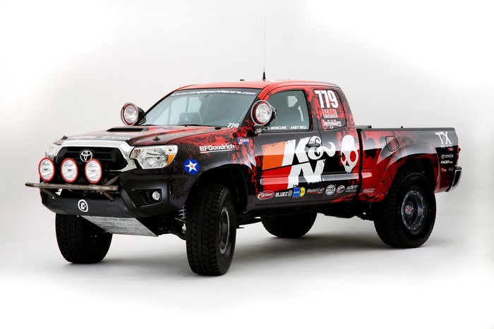 Toyota Tacoma race truck with K&N livery
