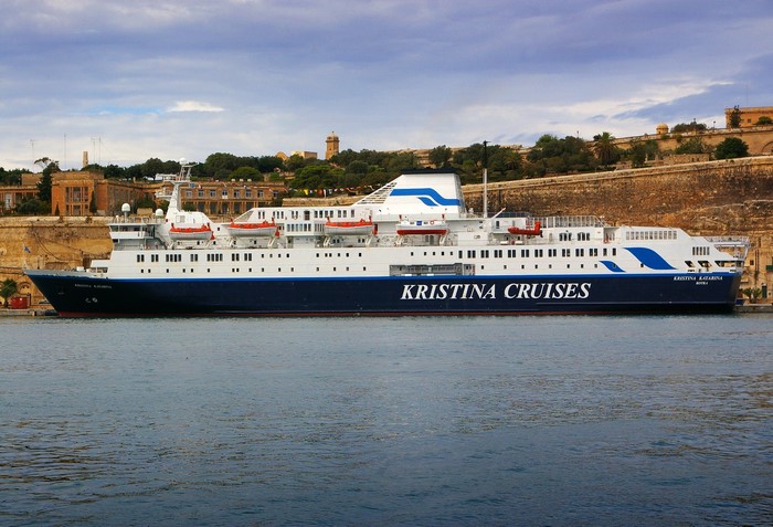 Kristina Katarina cruise liner docked near Valletta, Malta