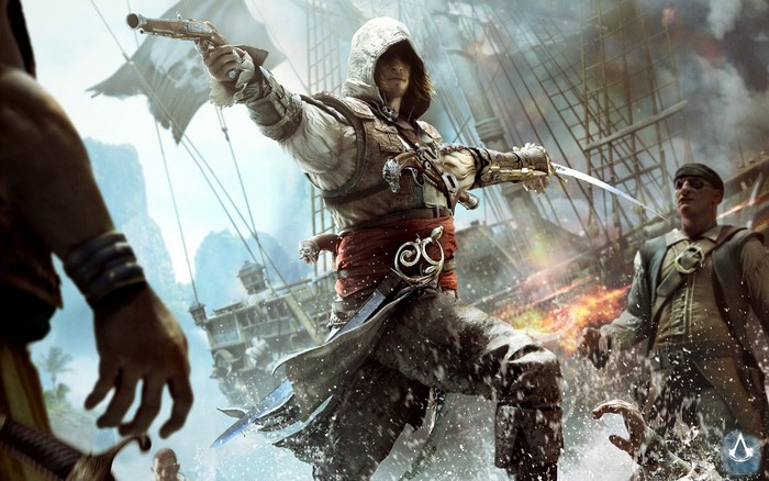 Edward Kenway from Assassin's Creed IV: Black Flag in battle