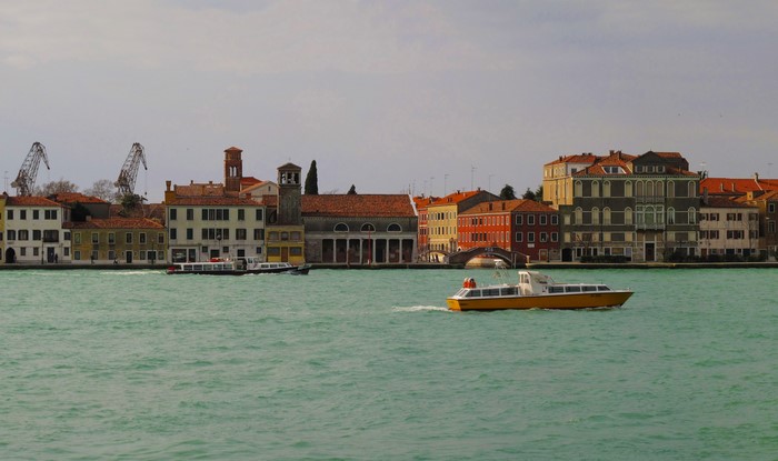 Boats on the water in Venice, Italy