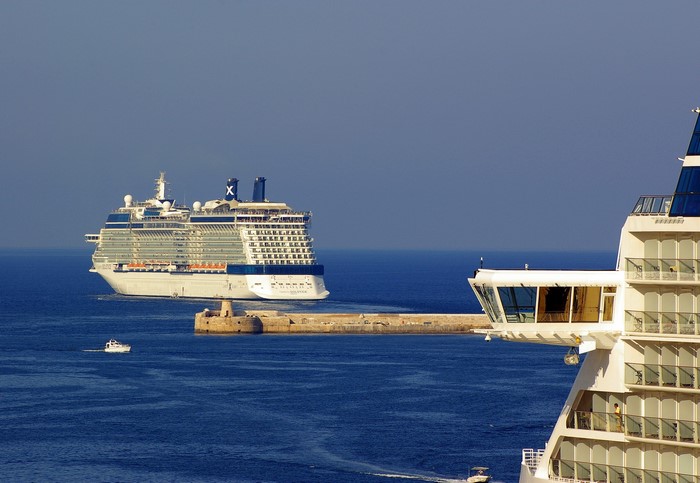 Celebrity Solstice cruise liner sailing on the sea