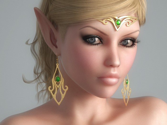 Eyes Elves Glance Face Earrings