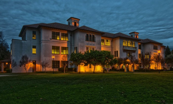 Building at night in Moraga, California