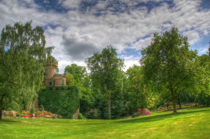 Castle Ludwigsburg in a park with HDR effect