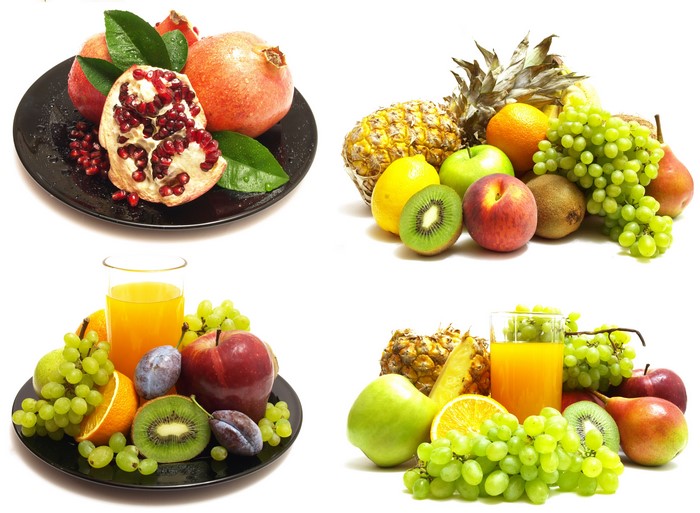 4K Fruit Platter with Pomegranates, Grapes, Kiwi, and Juice