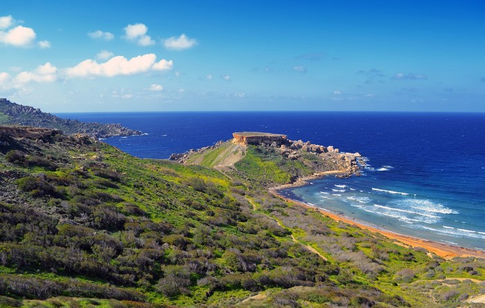 Ghain Tuffieha Coast in Malta