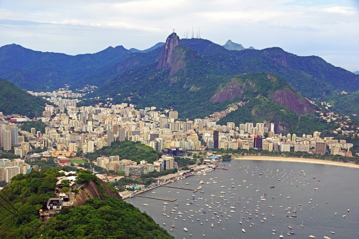 Rio de Janeiro cityscape with Christ the Redeemer statue