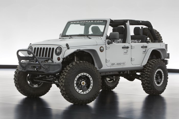 White Jeep Wrangler Mopar Recon