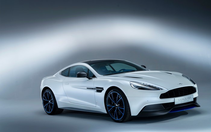 White Aston Martin Vanquish Q