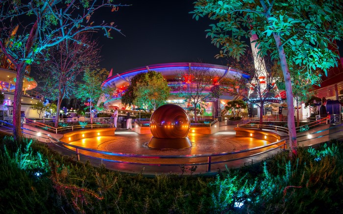 Disneyland Tomorrowland at Night, California