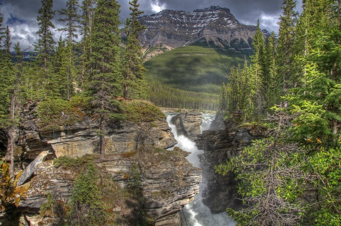 Athabasca Falls in Jasper National Park, Canada