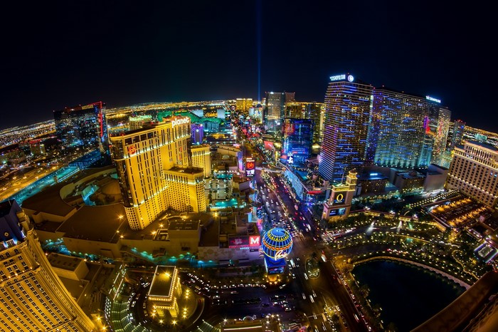 Las Vegas Strip at Night from Above