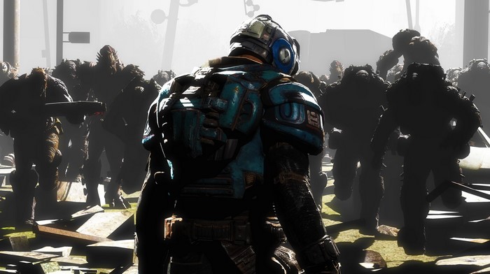 Warriors in Gears of War armor