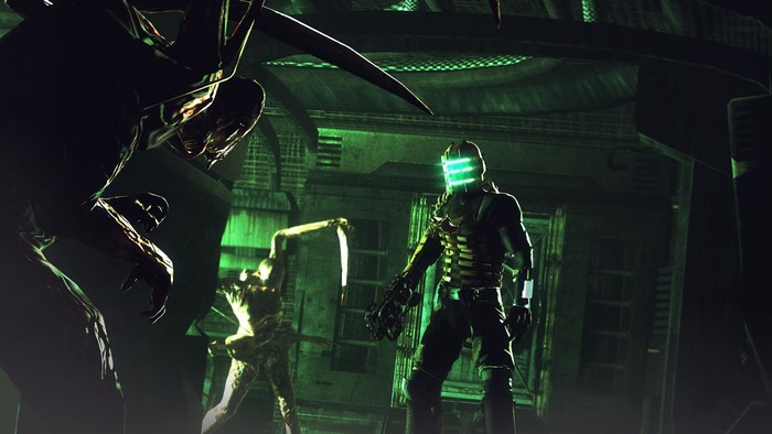 Isaac Clarke fighting monsters in Dead Space