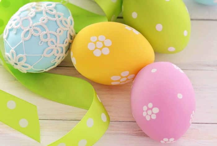 Easter Eggs with Ribbon