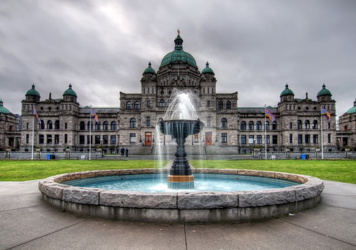 Government Building with Fountain in Victoria, Canada