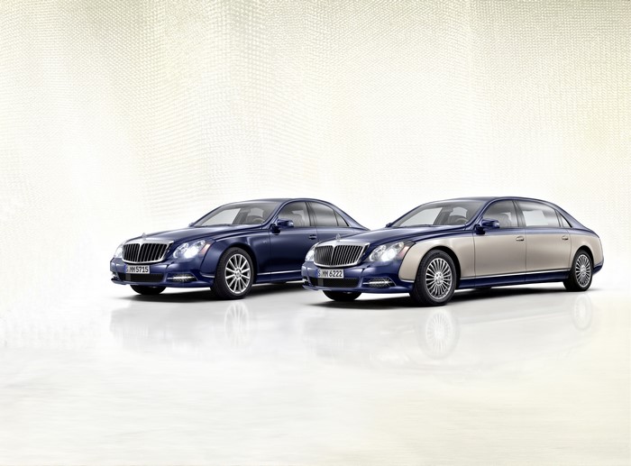 Two Maybach 57S sedans