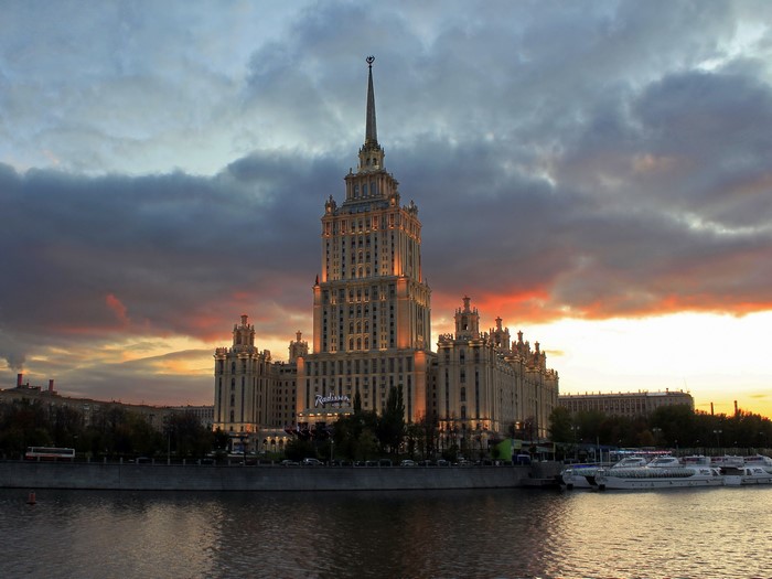 Radisson Collection Hotel Moscow at sunset