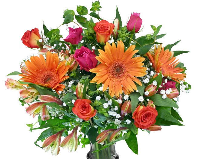 Bouquet of Roses and Gerberas