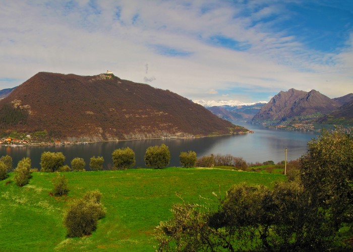Lake and Mountains in Lombardy, Italy