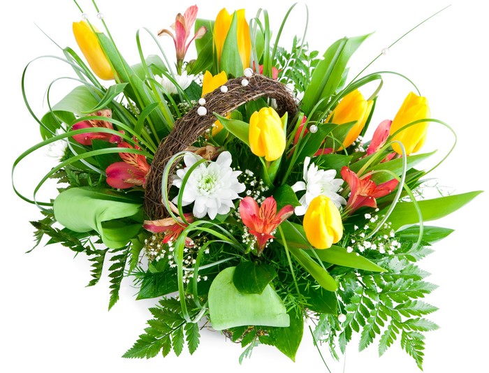 Bouquet of Tulips and Alstroemeria
