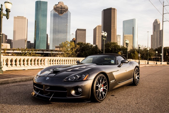 Grey Dodge Viper Convertible in Houston