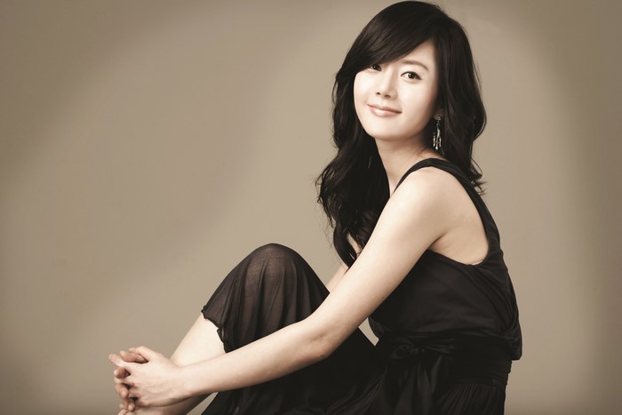 Shin Min Ah in black dress